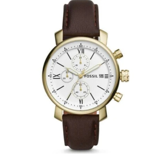 Brand New Fossil Brown Leather Chronograph Watch - Picture 1 of 4